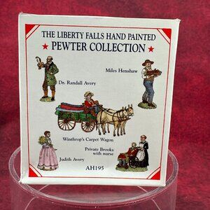 VINTAGE LIBERTY FALLS 5 DIFFERENT HAND PAINTED SOLID POWTER FIGURINES AH195 1999